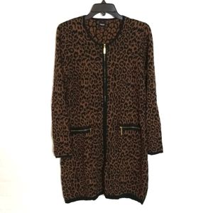 Rafaella Leopard Print Long Cardigan